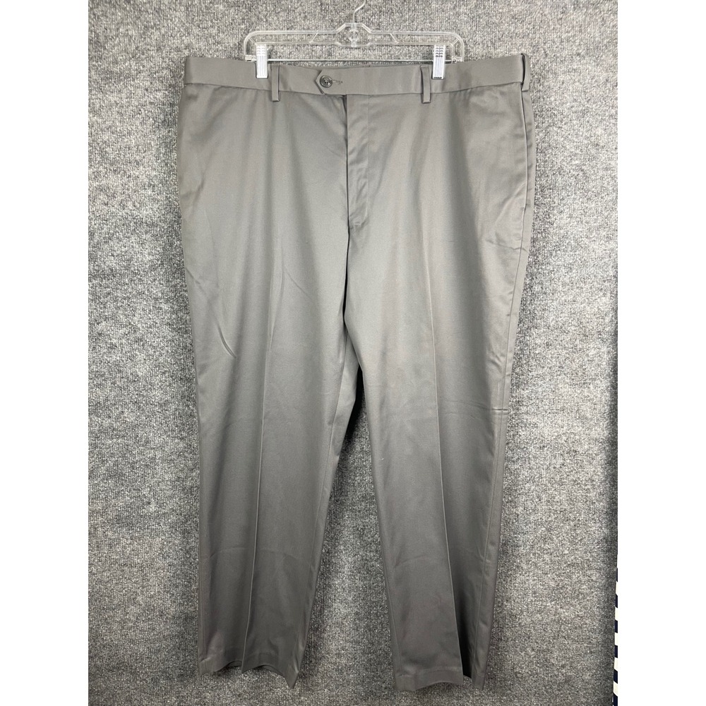 Perry Ellis Pants Mens 42x30 Gray New Portfolio Premium‎ Flex Twill Flat Front
